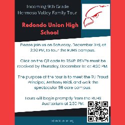 Redondo Union High School - Hermosa Valley Family Tour - 12/3 at 2:30 PM